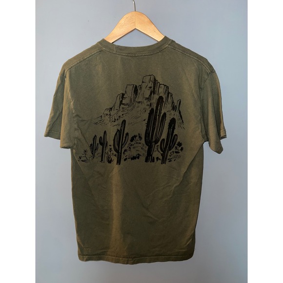 call your mother Other - Call Your‎ Mother Mens Olive Green Desert Cactus Graphic T-Shirt Size M